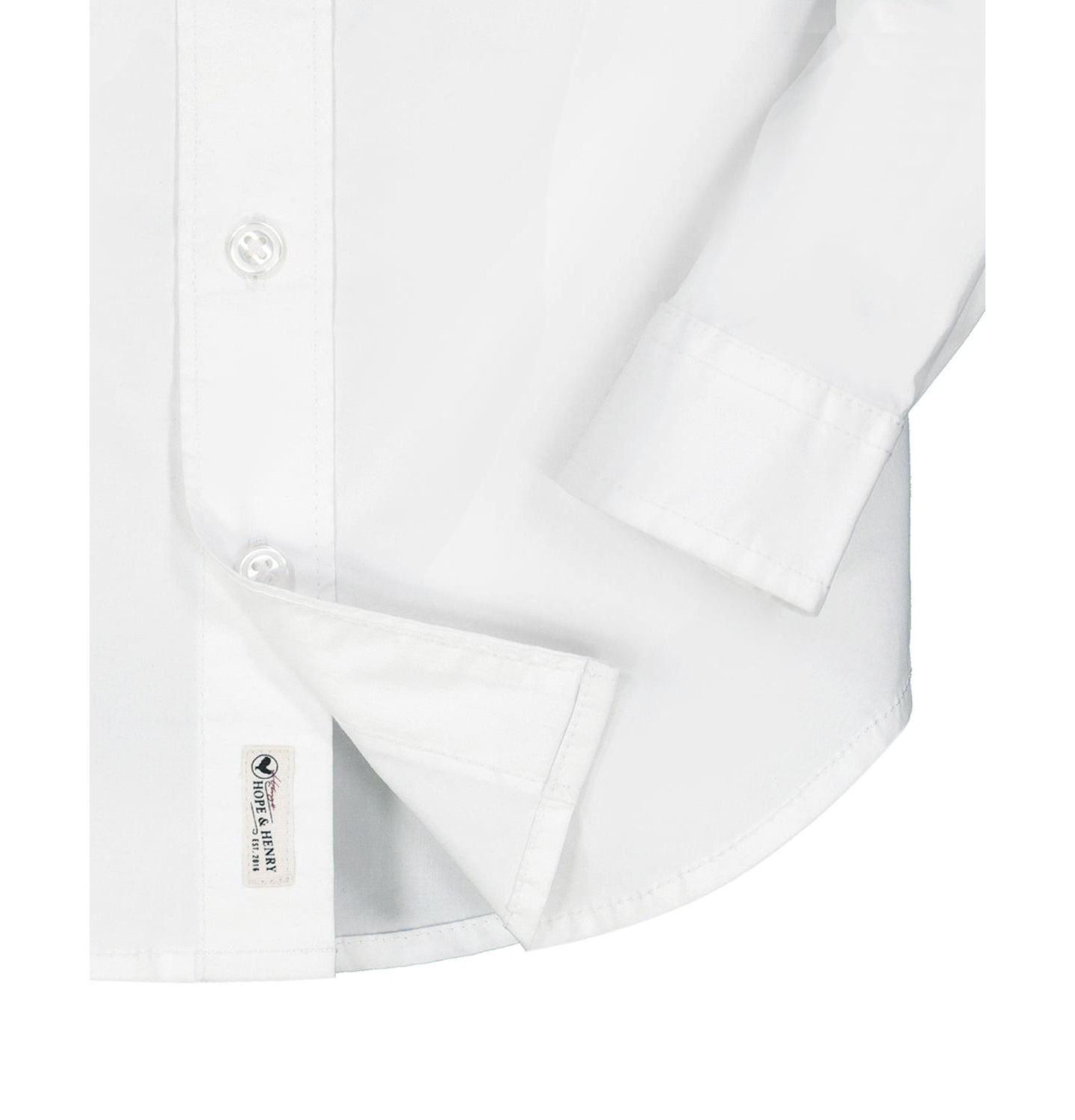 Рубашка Hope & Henry Organic Long Sleeve Stretch Poplin Shirt для мальчиков, цвет: Белый — фото 3