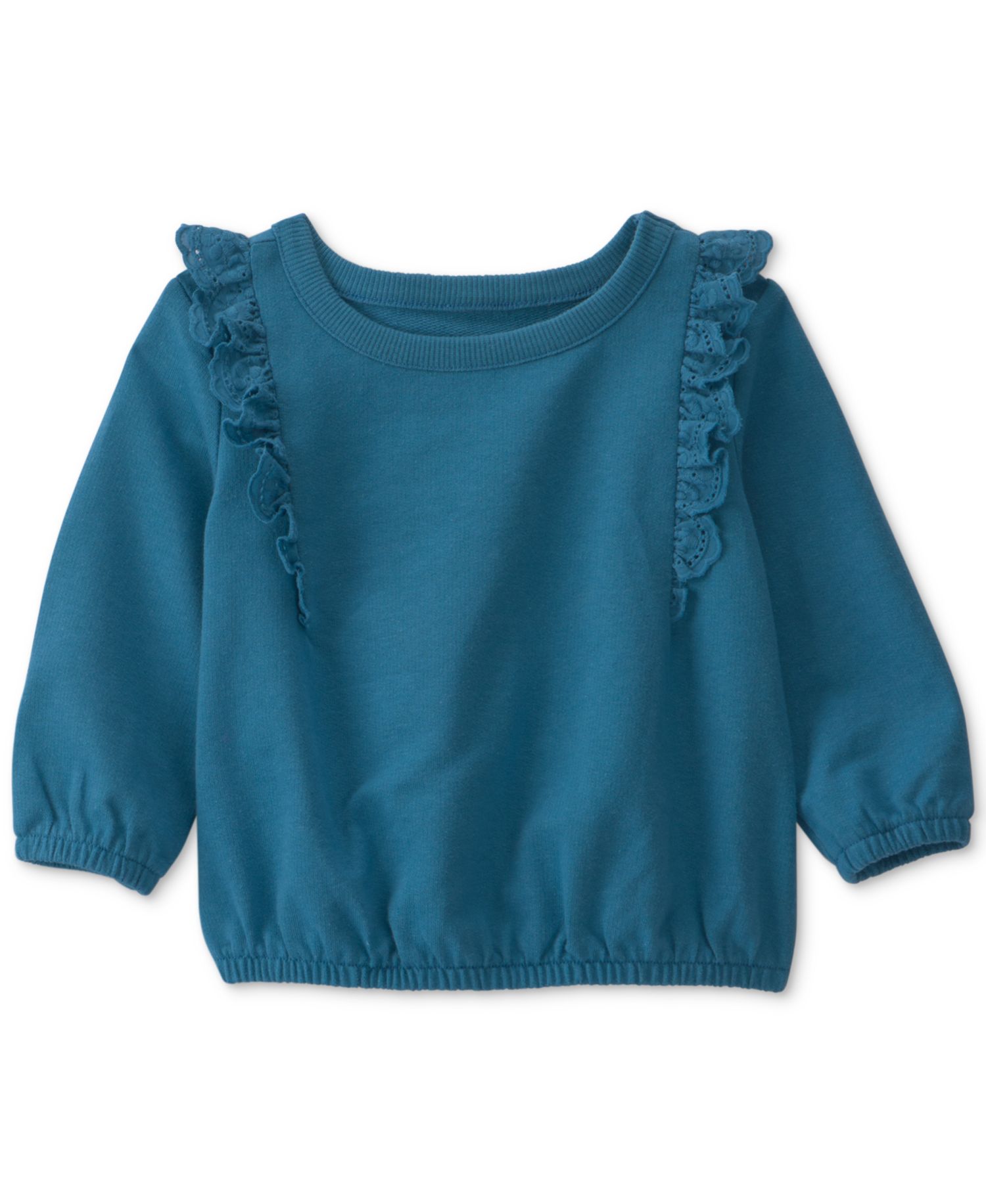 Baby Girls' Embroidered Ruffle French Terry Top and Bee Print Pants, 2-Piece Set
