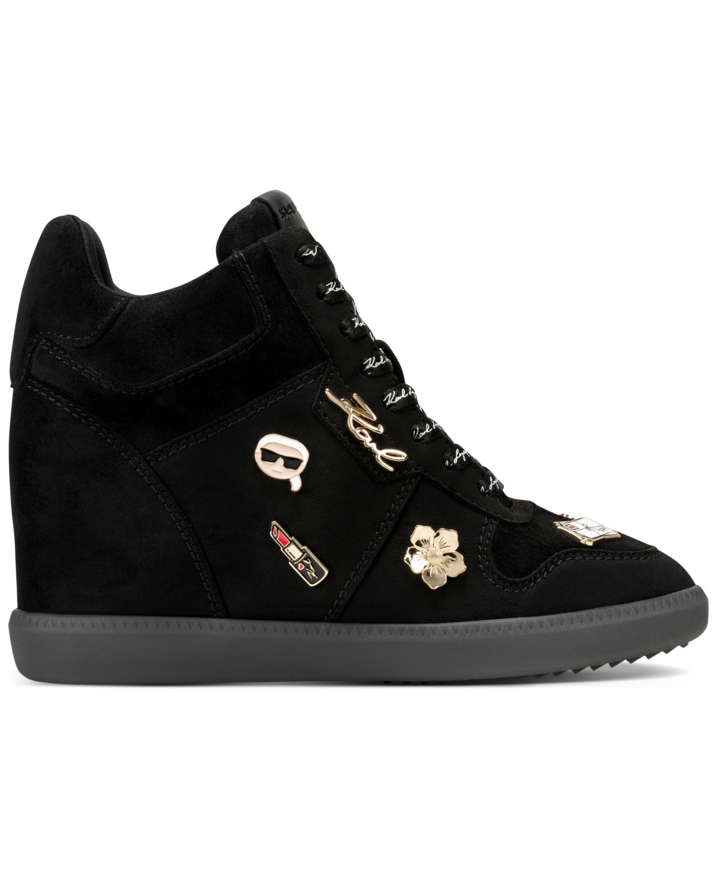Женские кроссовки KARL LAGERFELD PARIS Spirea Wedge, цвет: Чёрный — фото 2