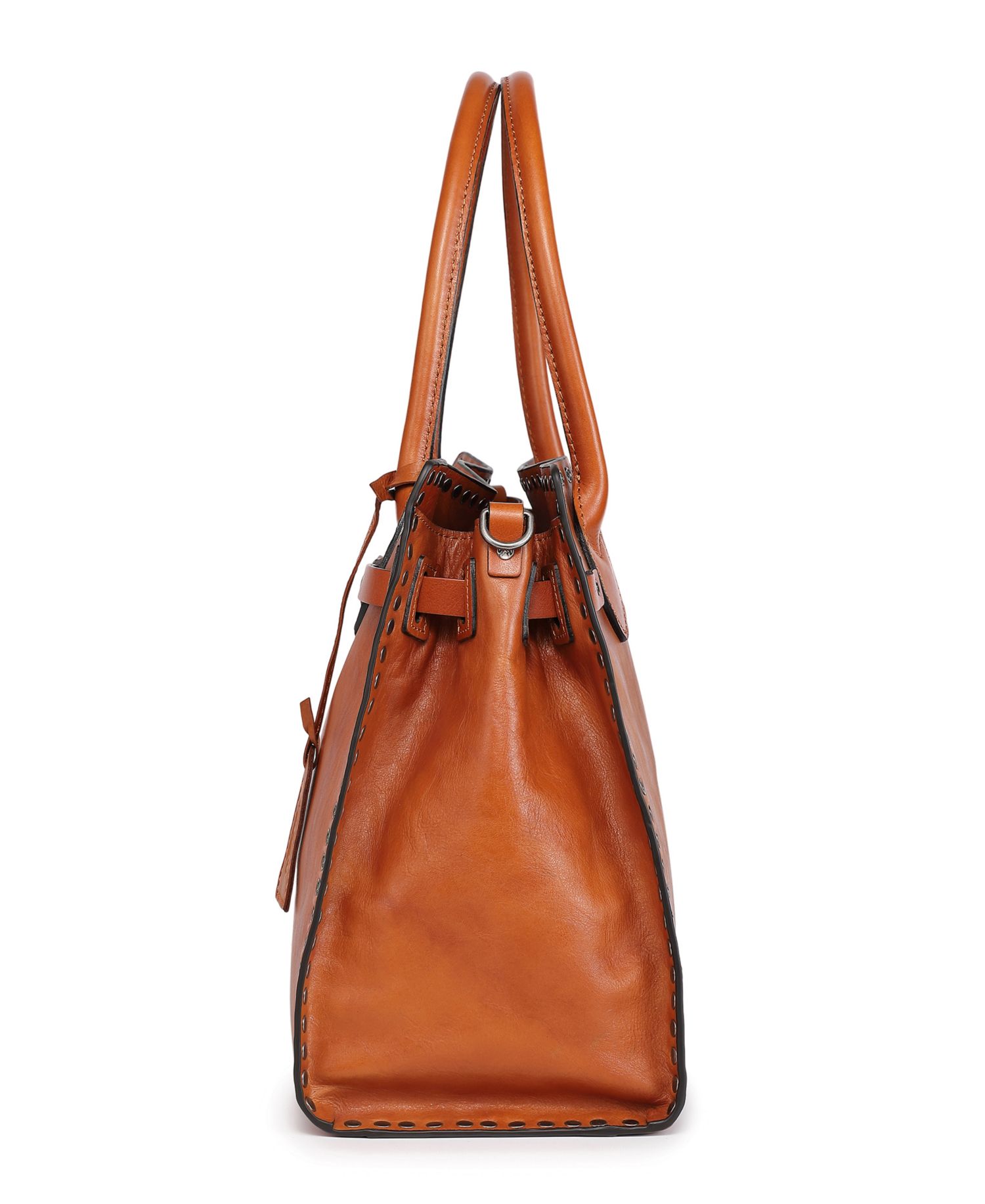 Westland Large Studded Leather Satchel Bag