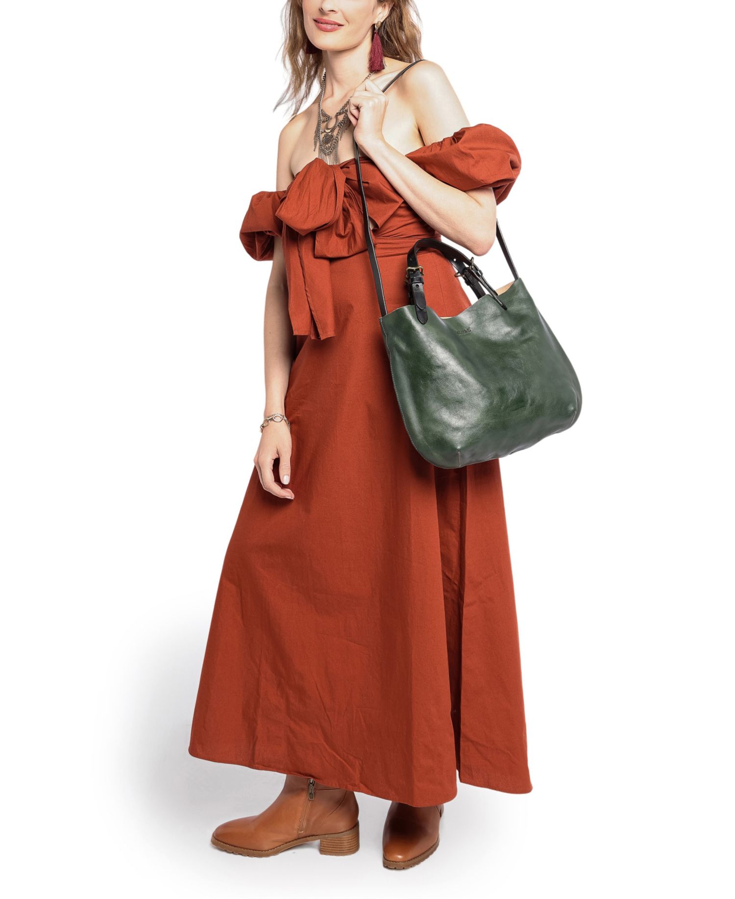 Dip Dye Mini Leather Crossbody Tote Bag