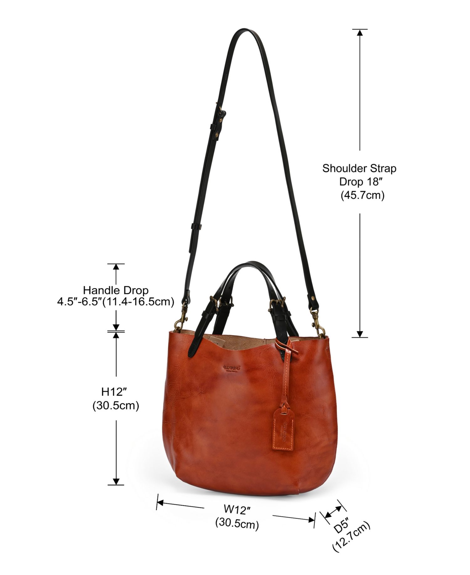 Dip Dye Mini Leather Crossbody Tote Bag