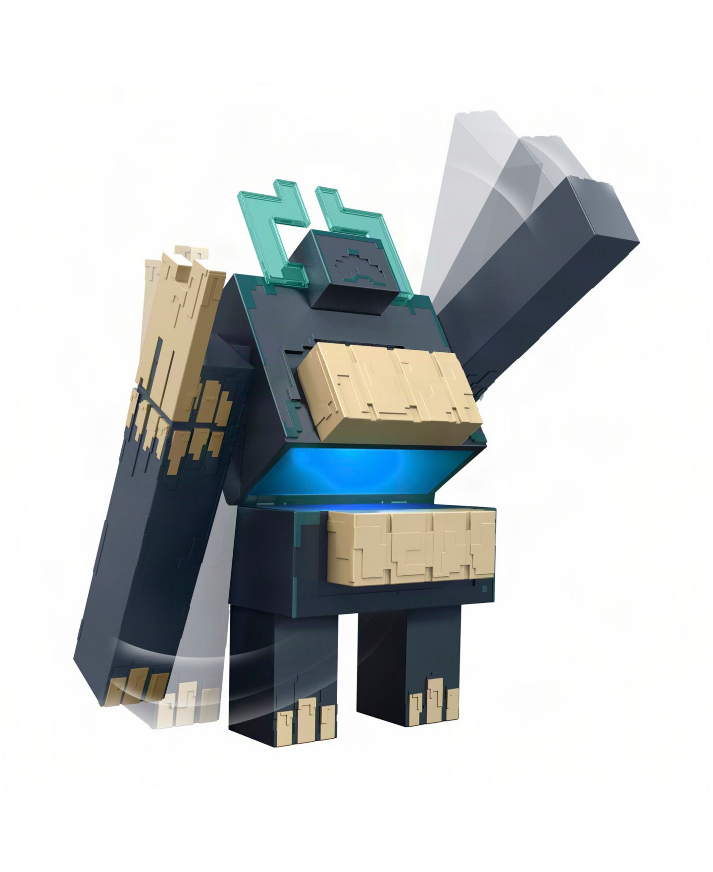 Детские фигурки Minecraft Twisted Warden & Soul Corrupted Creeper Lights & Sounds Slam Attack Figures, 2-Piece, Ages 6+ — фото 4