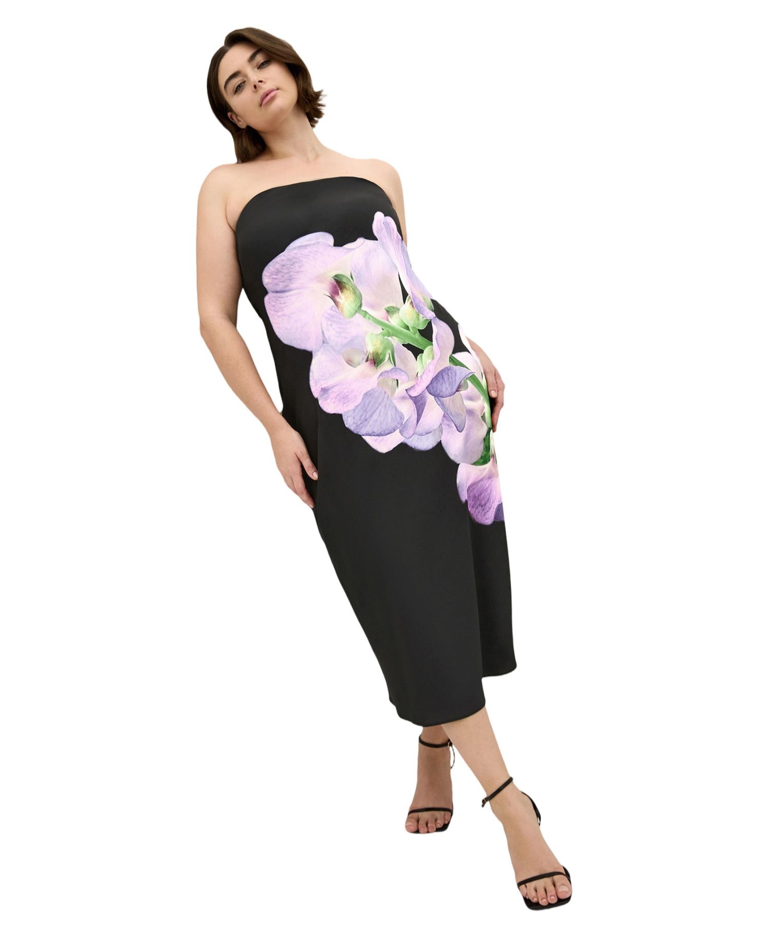 Plus Size Amari Floral-Print Strapless Slip Dress