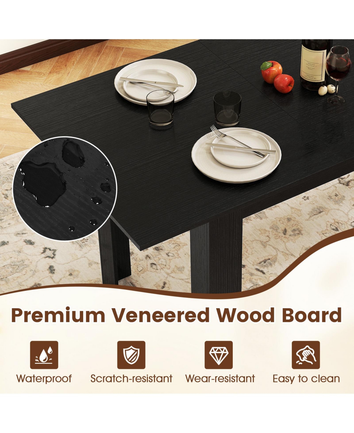 Mecale Extendable Dining Table for 4-8 with 47-to-62-Inch Top