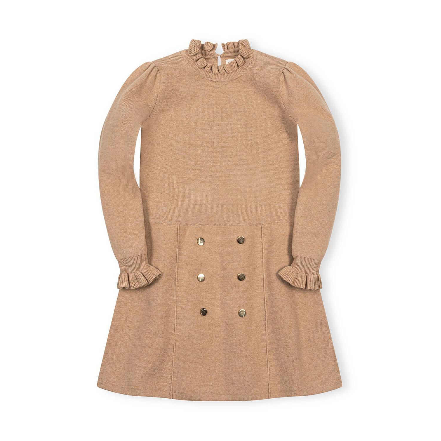 Big Girls (6-12) Organic Mock Neck Ruffle Edge Sweater Dress