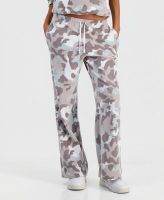 Juniors' Mid-Rise Fleece Wide-Leg Pants