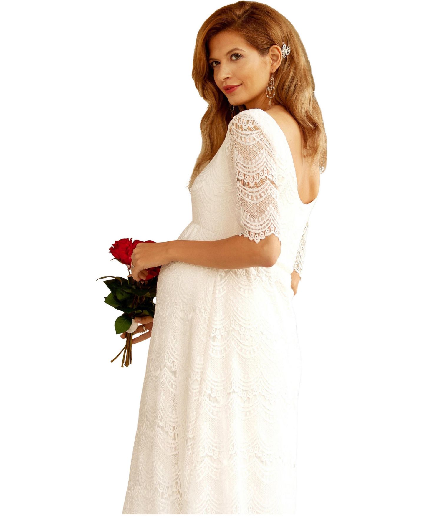 Женские платья Tiffany Rose Maternity Tiffany Rose Verona Gown Long, цвет: Яркая слоновая кость — фото 2