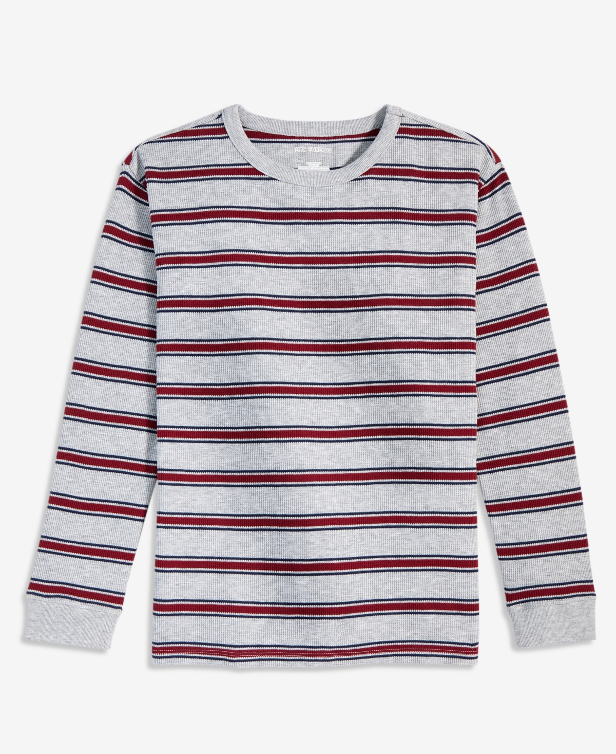 Epic Threads Kids' Boys' Xs-xl Long-sleeve Striped Thermal Shirt, Macy's Exclusive In Et Lght Gr
