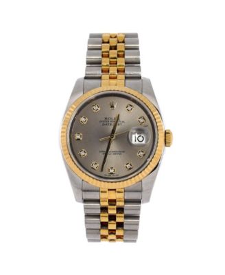 Oyster Perpetual Datejust Automatic Watch in Stainless Steel and Gold with Diamond Markers 36mm