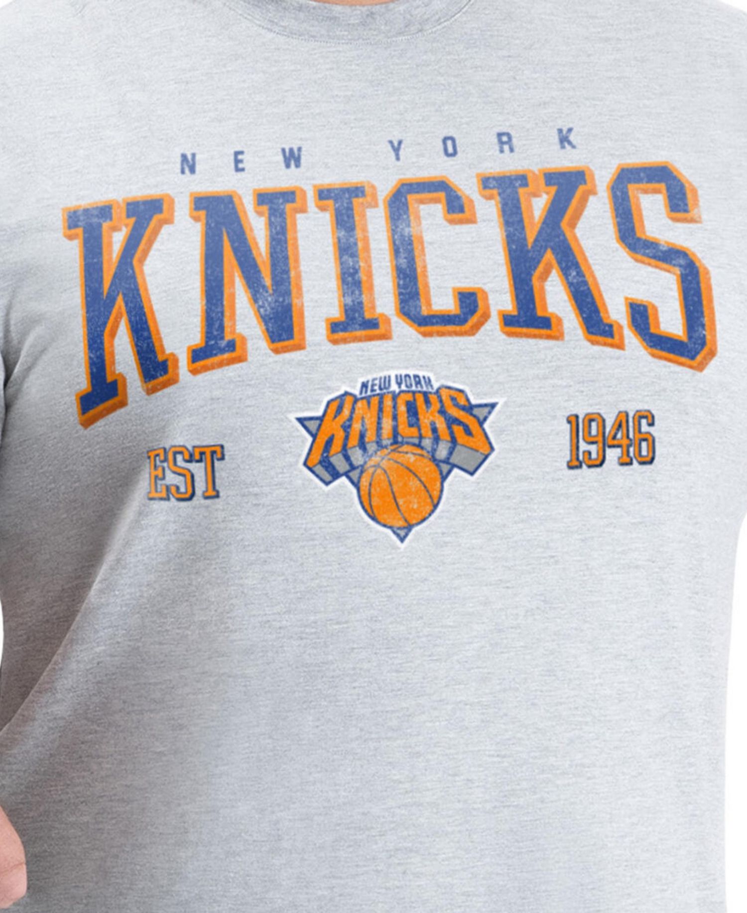 Men's Gray New York Knicks Adaptive Classic Team Spirit Short Sleeve T-Shirt