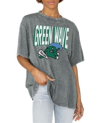 Women's Gray Tulane Green Wave Solid Defense Oversized T-Shirt
