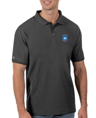 Men's Silver Charlotte FC Legacy Pique Polo Shirt