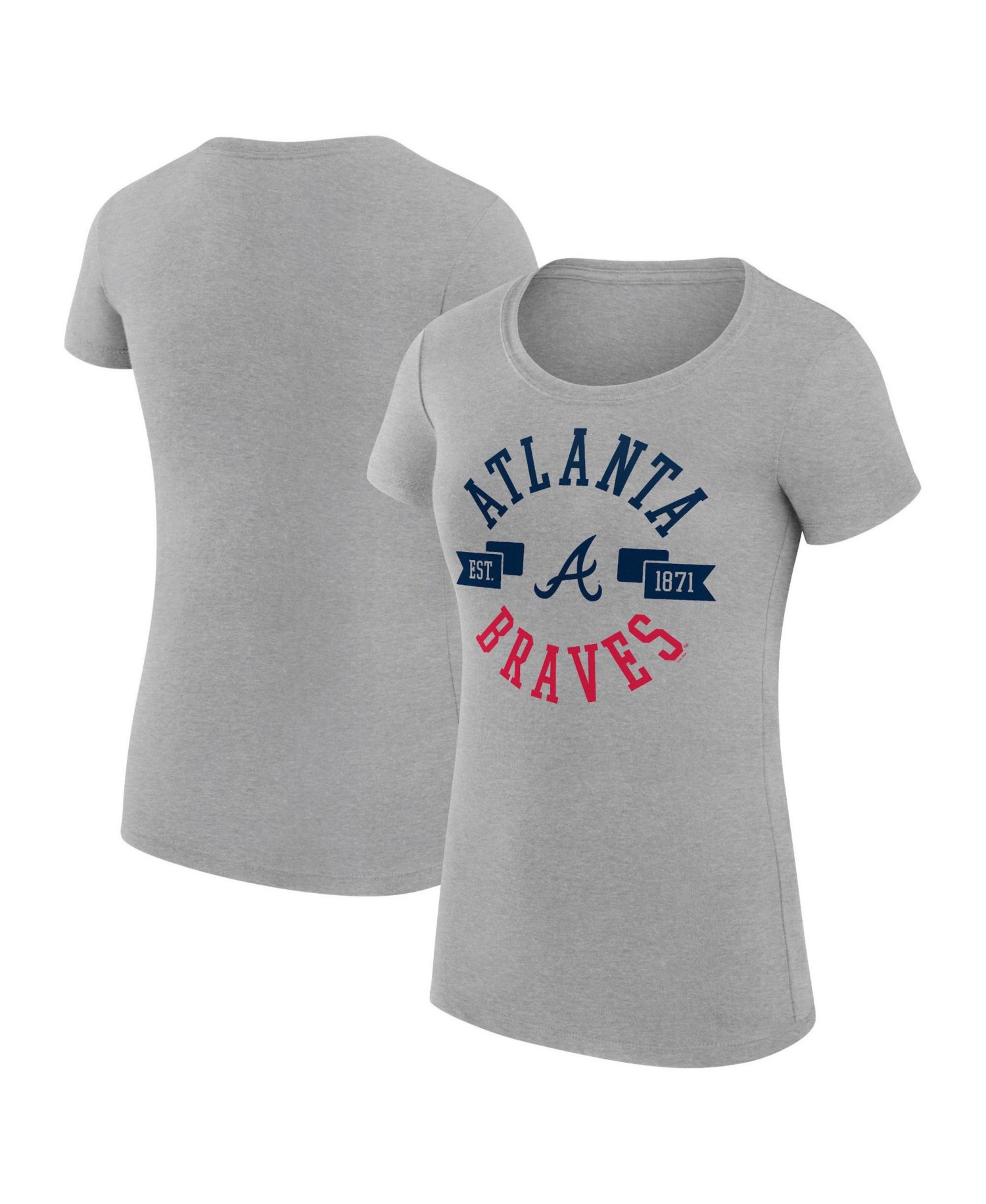 Women's Atlanta Braves Super-Slim Fit Short-Sleeve Screen Print Graphics T-Shirt