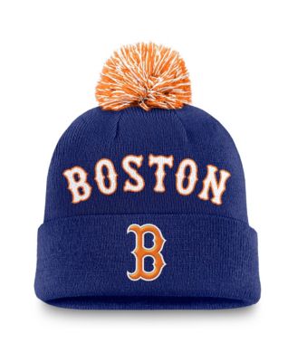Men's Royal Boston Red Sox Peak Cuffed Knit Hat with Pom