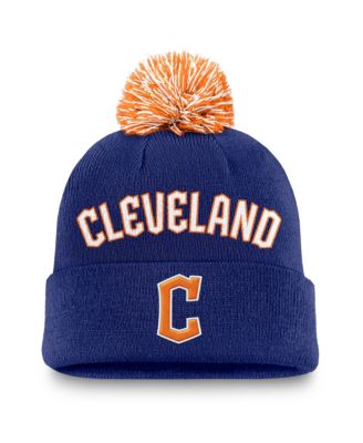 Men's Royal Cleveland Guardians Peak Cuffed Knit Hat with Pom