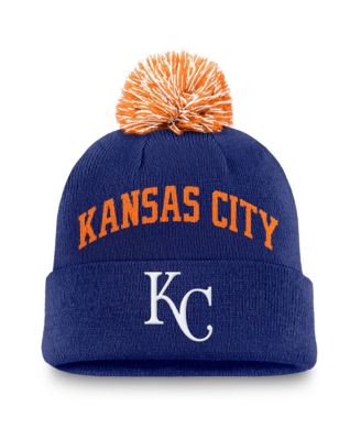 Men's Royal Kansas City Royals Peak Cuffed Knit Hat with Pom