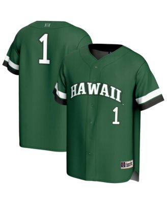 Big Boys and Girls 1 Green Hawaii Rainbow Warriors Lightweight Collegiate Baseball Fashion Jersey