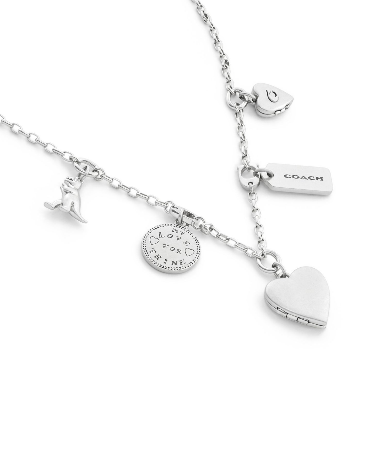 Silver Heritage Charm Bib Necklace