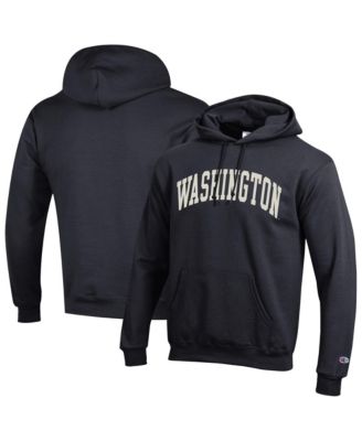 Men's Black Washington Huskies Basic Arch Fleece Pullover Hoodie