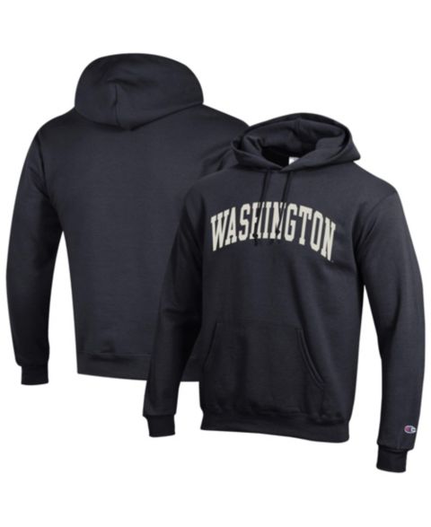 Мужское худи Champion Purple Washington Huskies Basic Arch Fleece Pullover, цвет: Чёрный