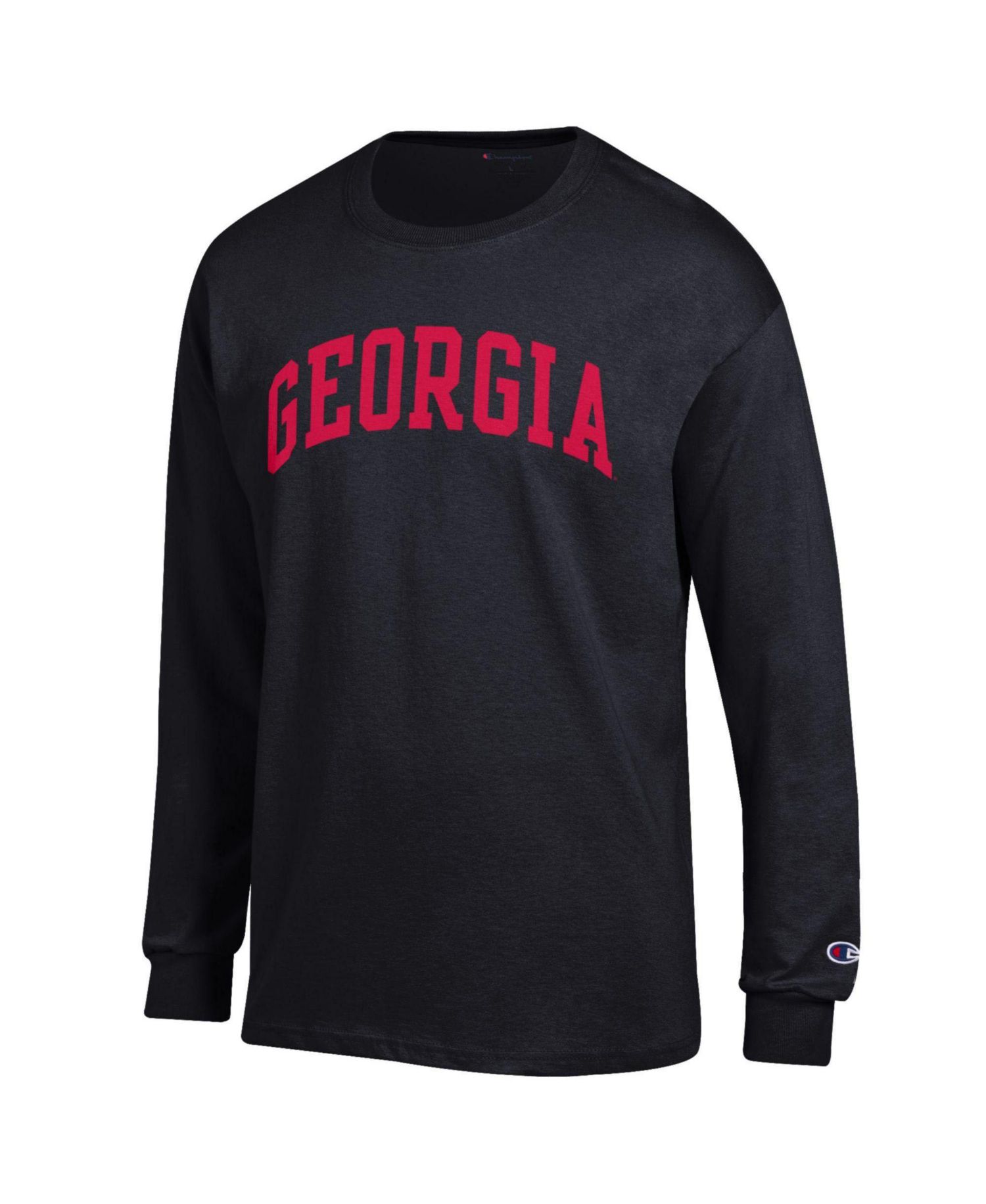 Men's Black Georgia Bulldogs Basic Arch Long Sleeve T-Shirt