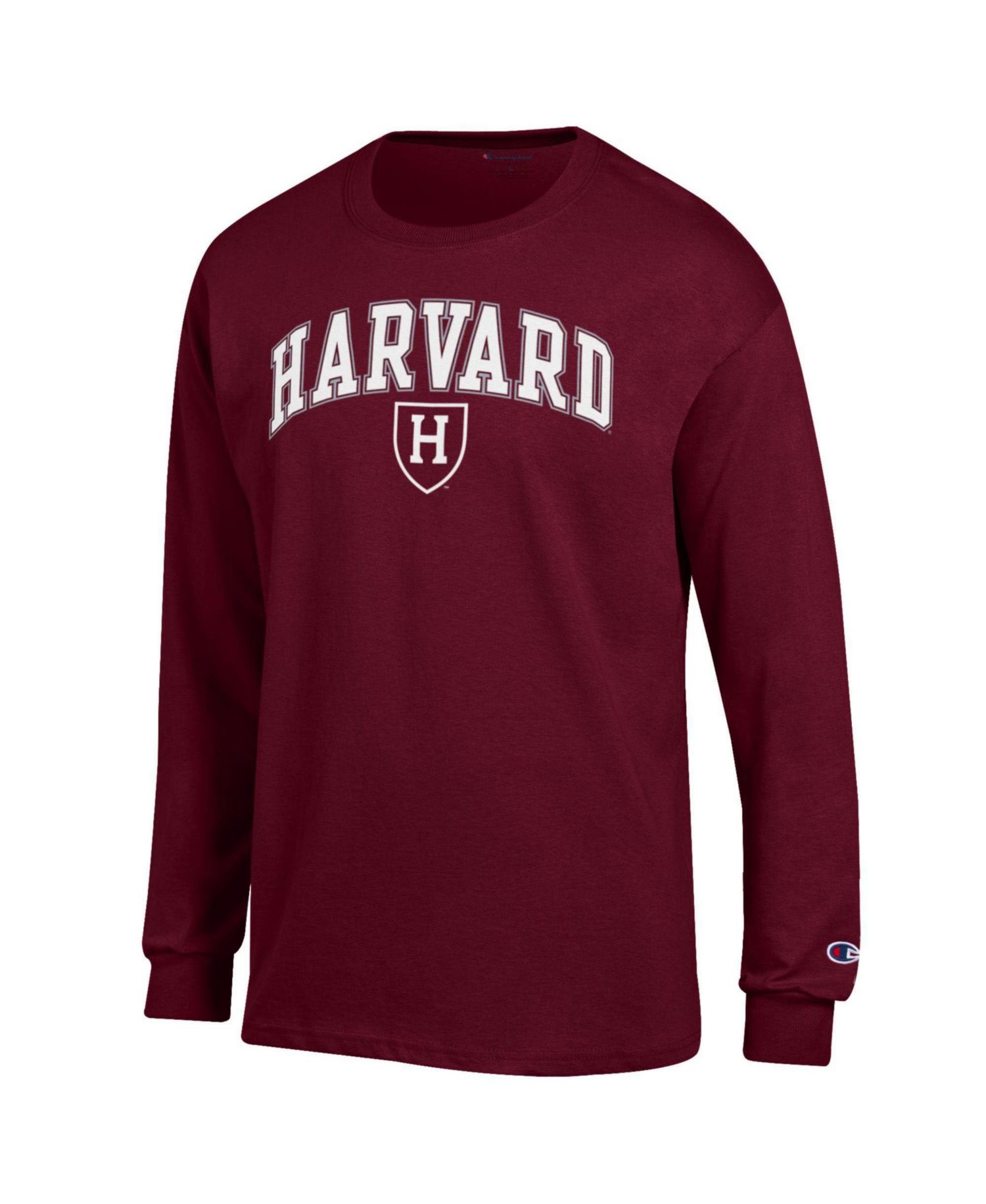 Men's Champion Crimson Harvard Crimson Arch Over Logo Long Sleeve T-Shirt