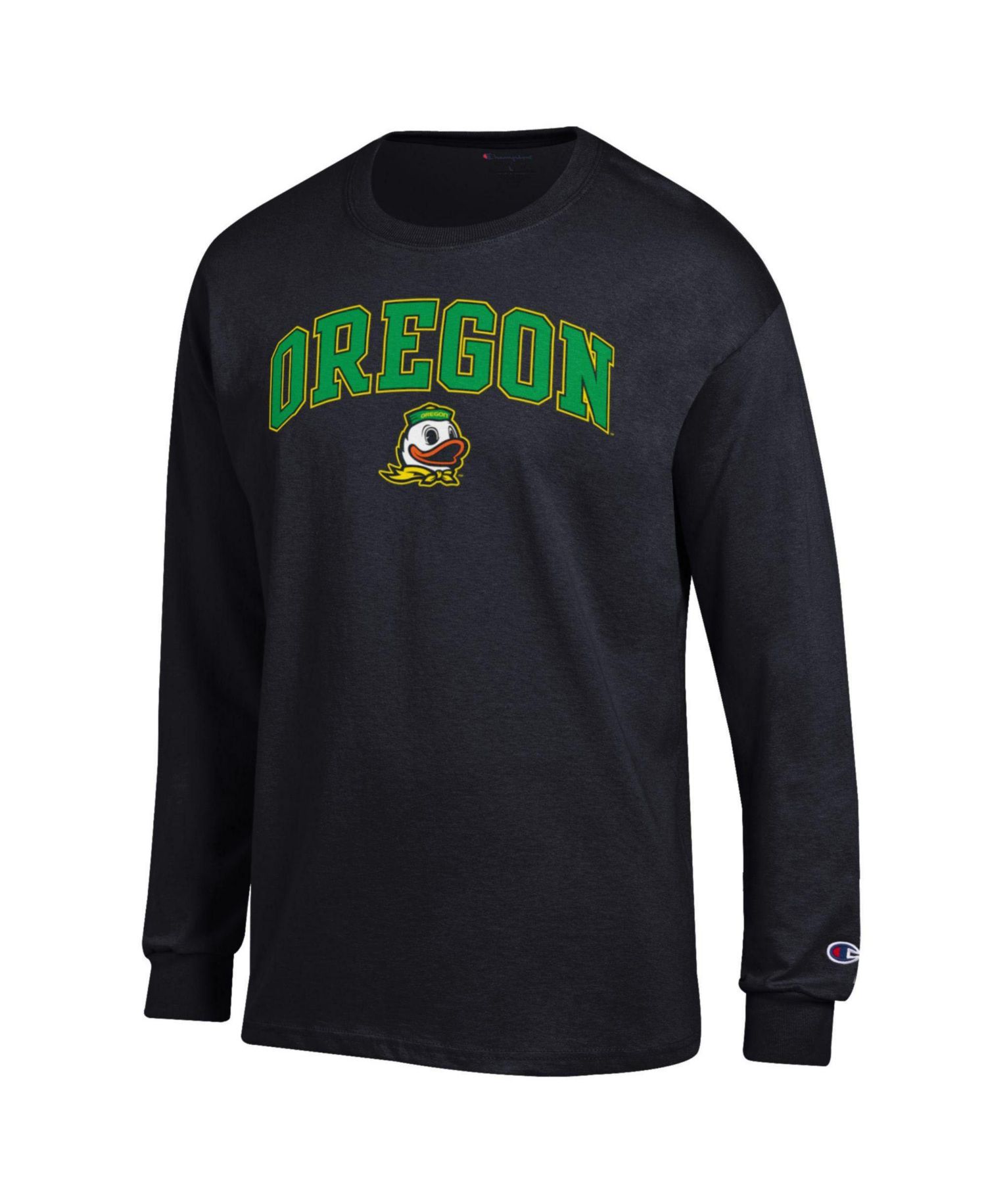 Men's White Oregon Ducks Arch Over Logo Long Sleeve T-Shirt