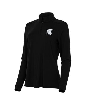 Women's Black Michigan State Spartans Intent Quarter-Zip Top