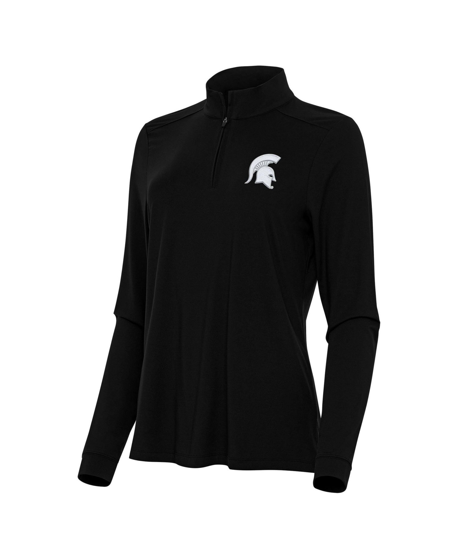 Women's Black Michigan State Spartans Intent Quarter-Zip Top