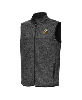 Men's Heather Black Oregon Ducks Fortune Full-Zip Vest