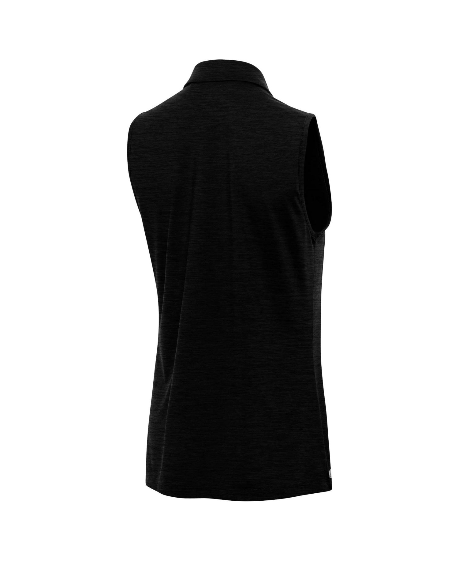 Women's Heather Black Georgia Bulldogs Layout Sleeveless V-Neck Polo Shirt