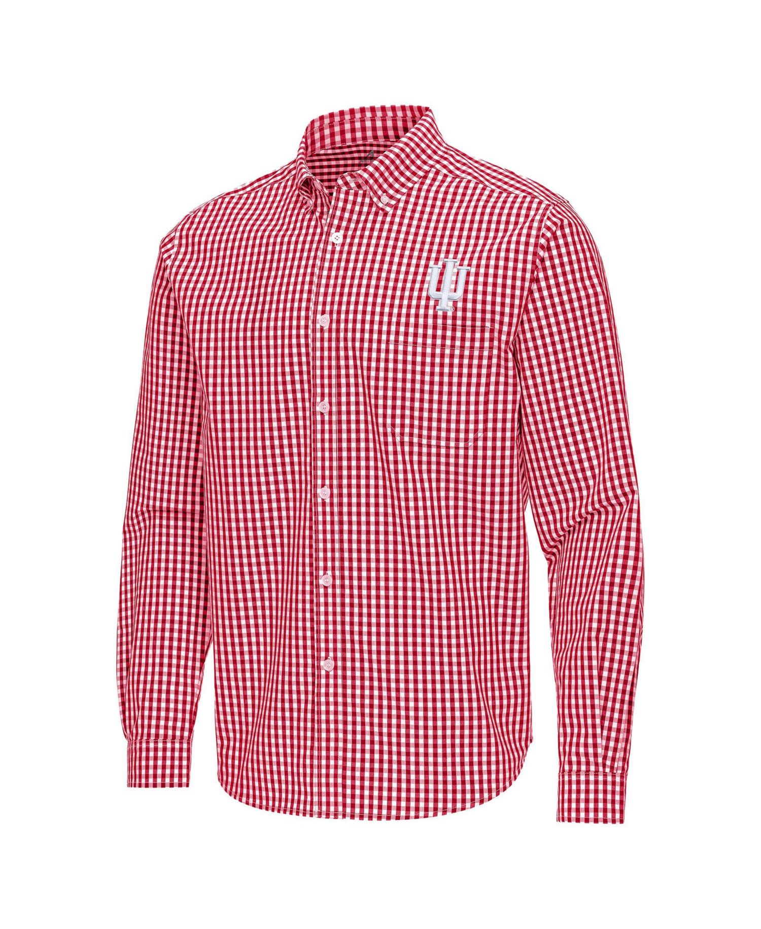 Men's Crimson Indiana Hoosiers Ellis Woven Tri-Blend Long Sleeve Button-Down Shirt
