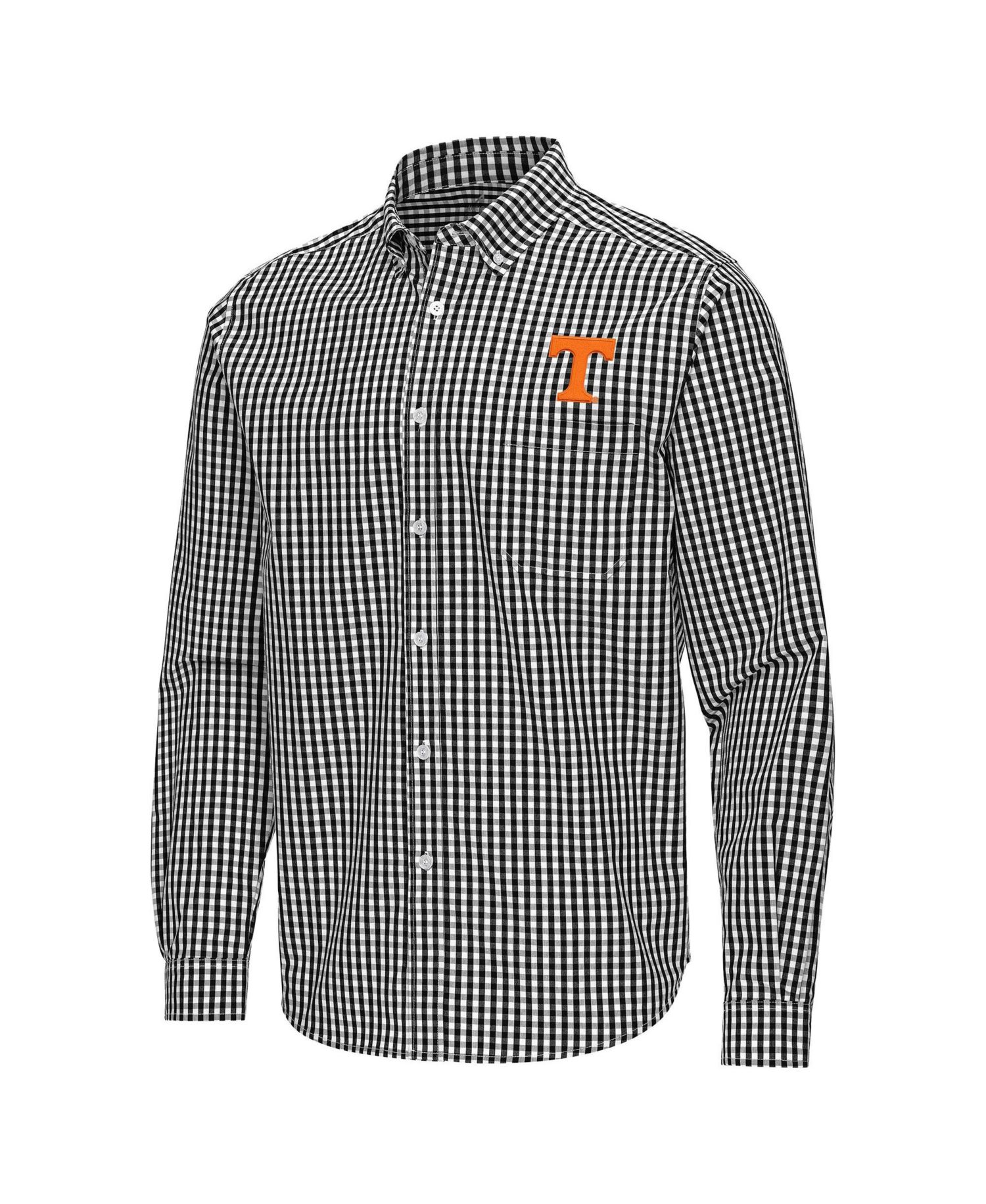Men's Black Tennessee Volunteers Ellis Woven Tri-Blend Long Sleeve Button-Down Shirt
