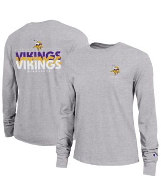 Women's Heather Gray Minnesota Vikings Core Long-Sleeve T-Shirt