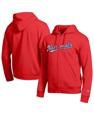 Men's Washington Nationals Red All-Star Wordmark Full-Zip Hoodie
