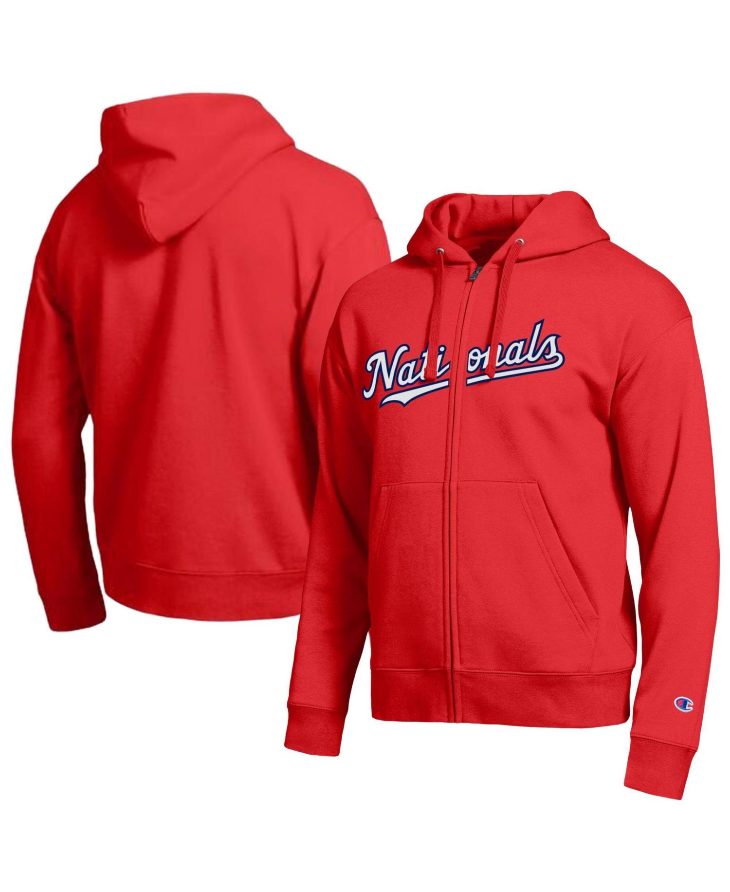 Men's Washington Nationals Red All-Star Wordmark Full-Zip Hoodie