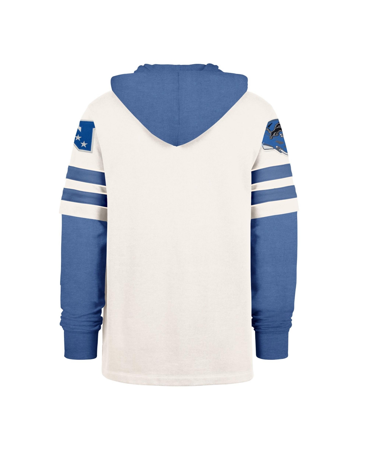 47 Brand Men's Cream Detroit Lions Split Zone Cornerback Duo Lacer Hoodie