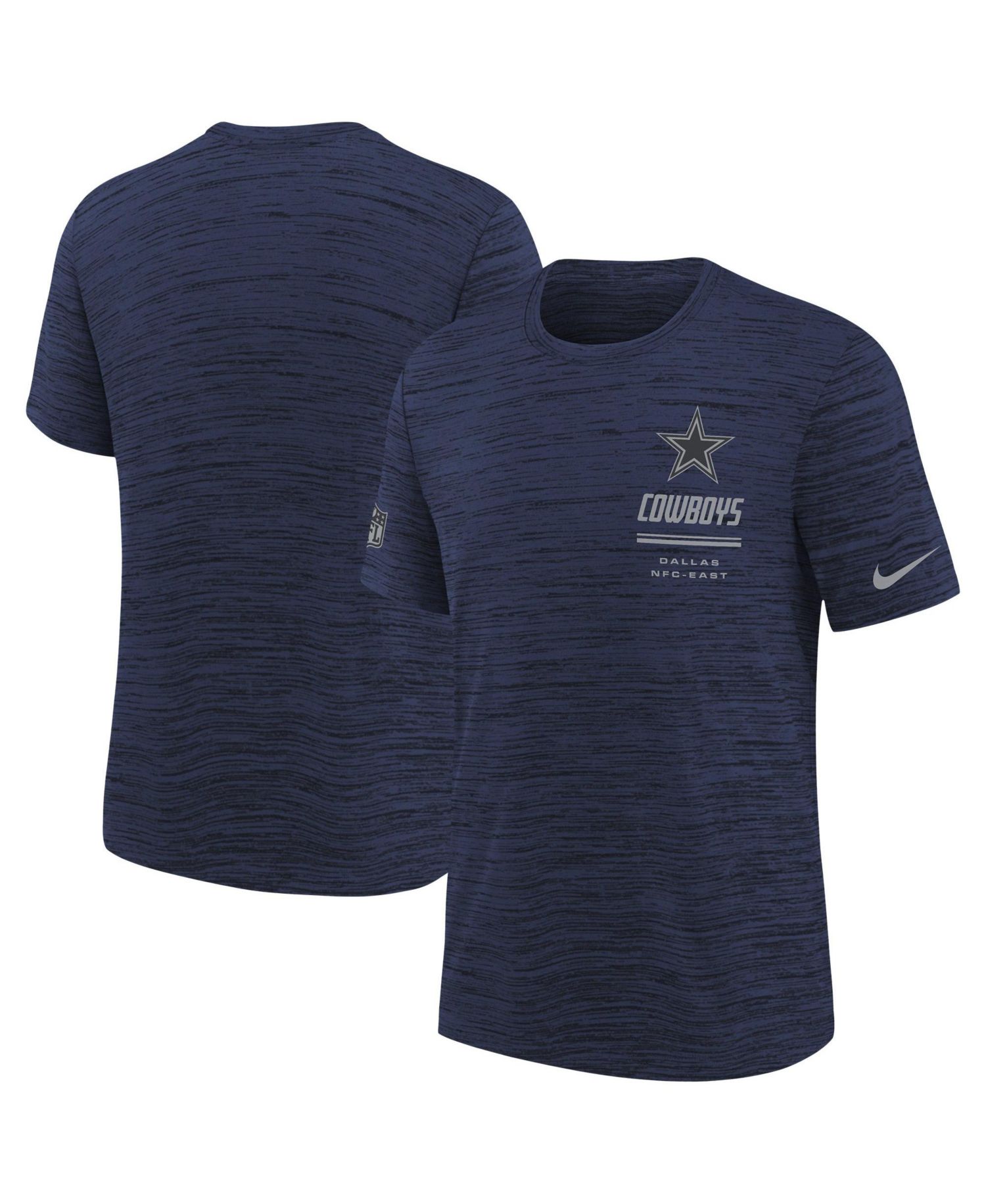 Big Boys and Girls Navy Dallas Cowboys Sideline Velocity Dri-FIT T-Shirt