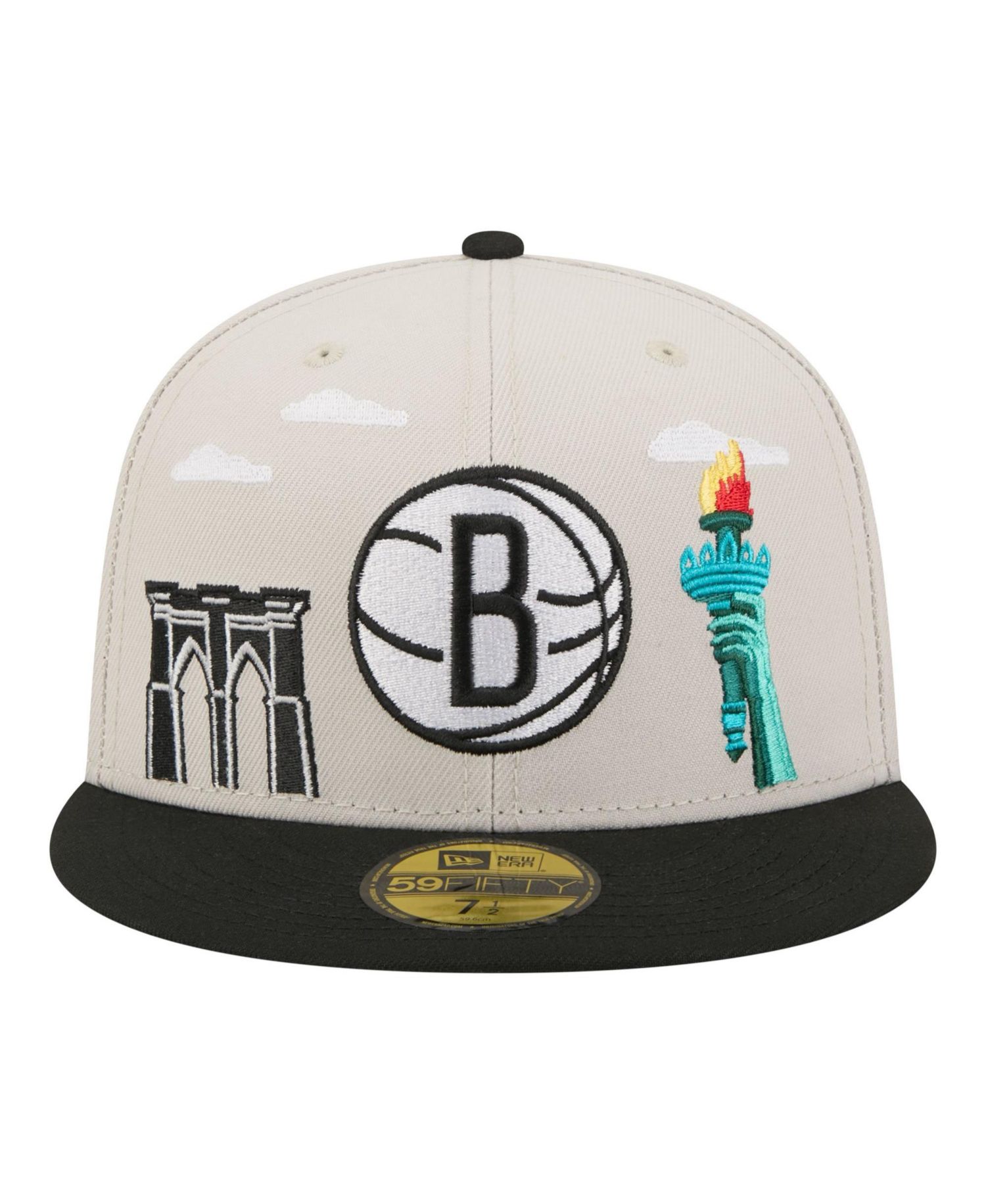 Men's Tan/Black Brooklyn Nets Localized City Icon 59FIFTY Fitted Hat