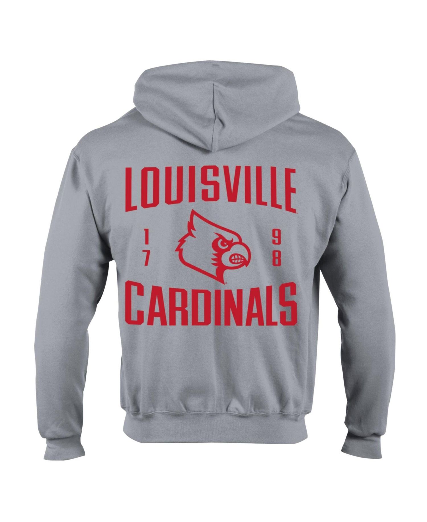 Men's Heather Gray Louisville Cardinals Varsity Power Blend Full-Zip Fleece Hoodie