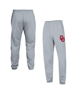 Men's Heather Gray Oklahoma Sooners Powerblend Banded Fleece Sweatpants