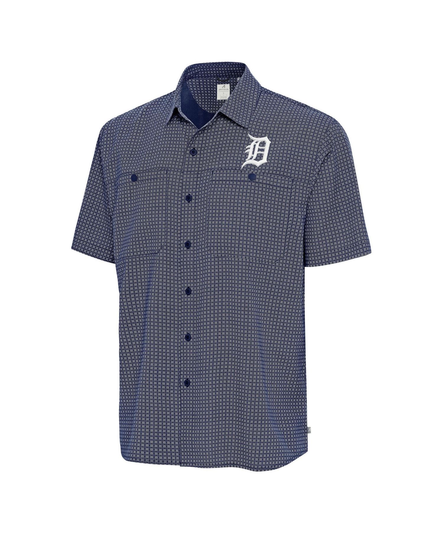 Men's Navy Detroit Tigers Mosaic Button-Up Shirt