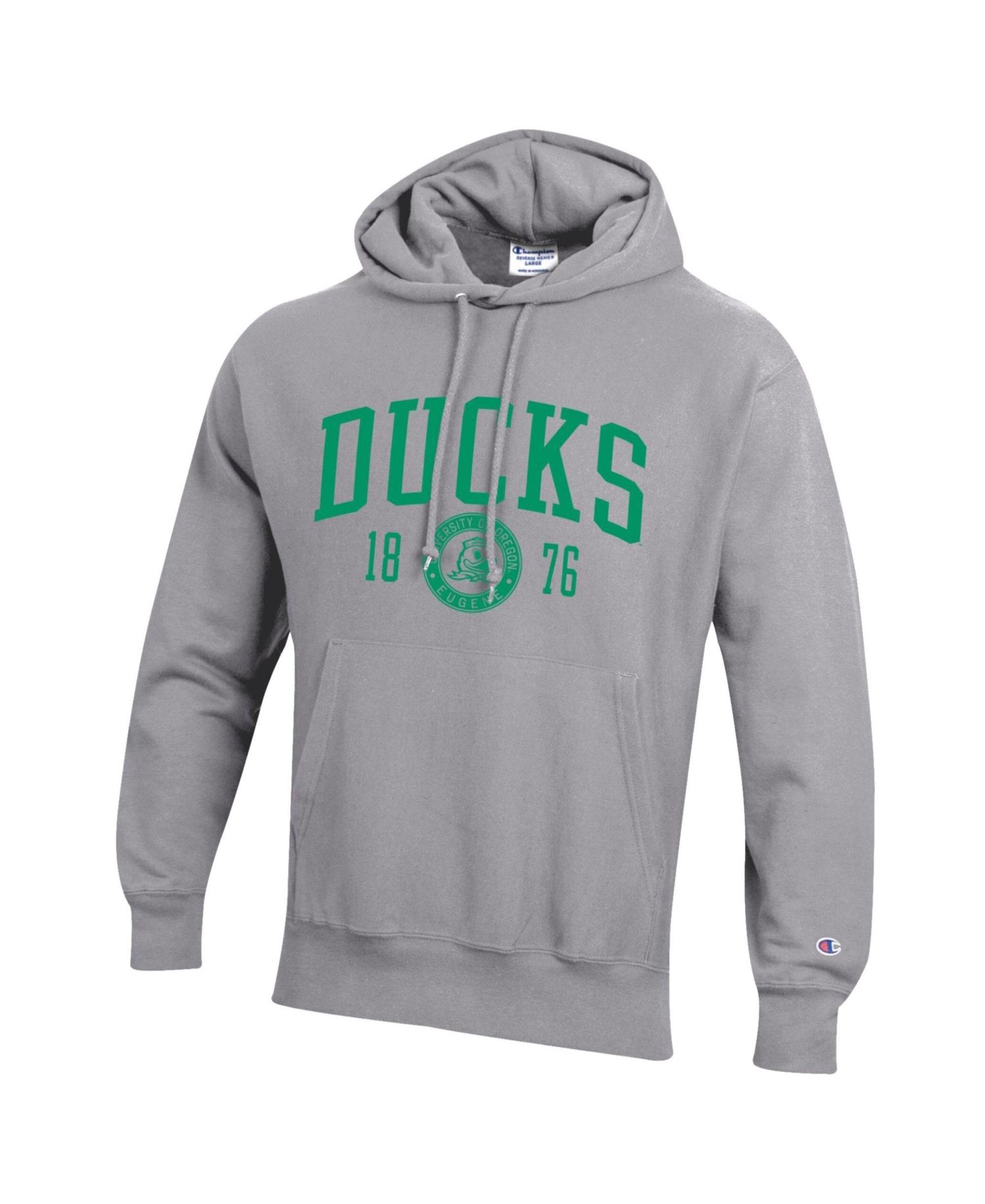 Men's Heather Gray Oregon Ducks Established Reverse Weave Hoodie