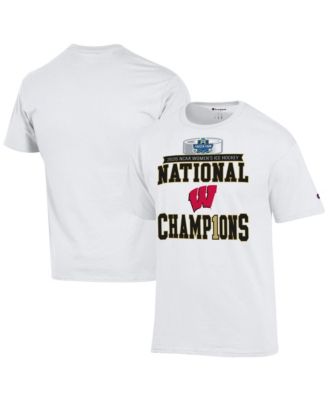Men's White Wisconsin Badgers 2026 NCAA Frozen Four Women's Ice Hockey National Champions Locker Room T-Shirt