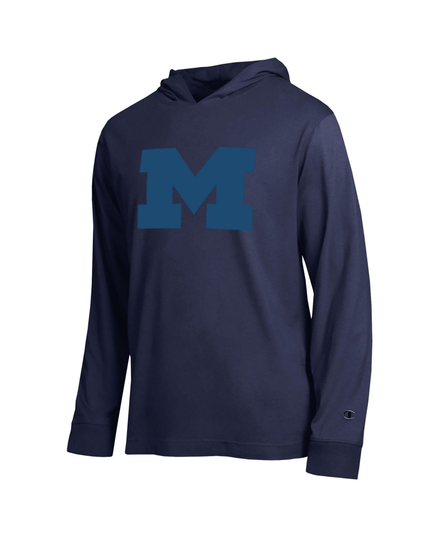 Men's Navy Michigan Wolverines Tonal All-Star Long Sleeve Hooded T-Shirt