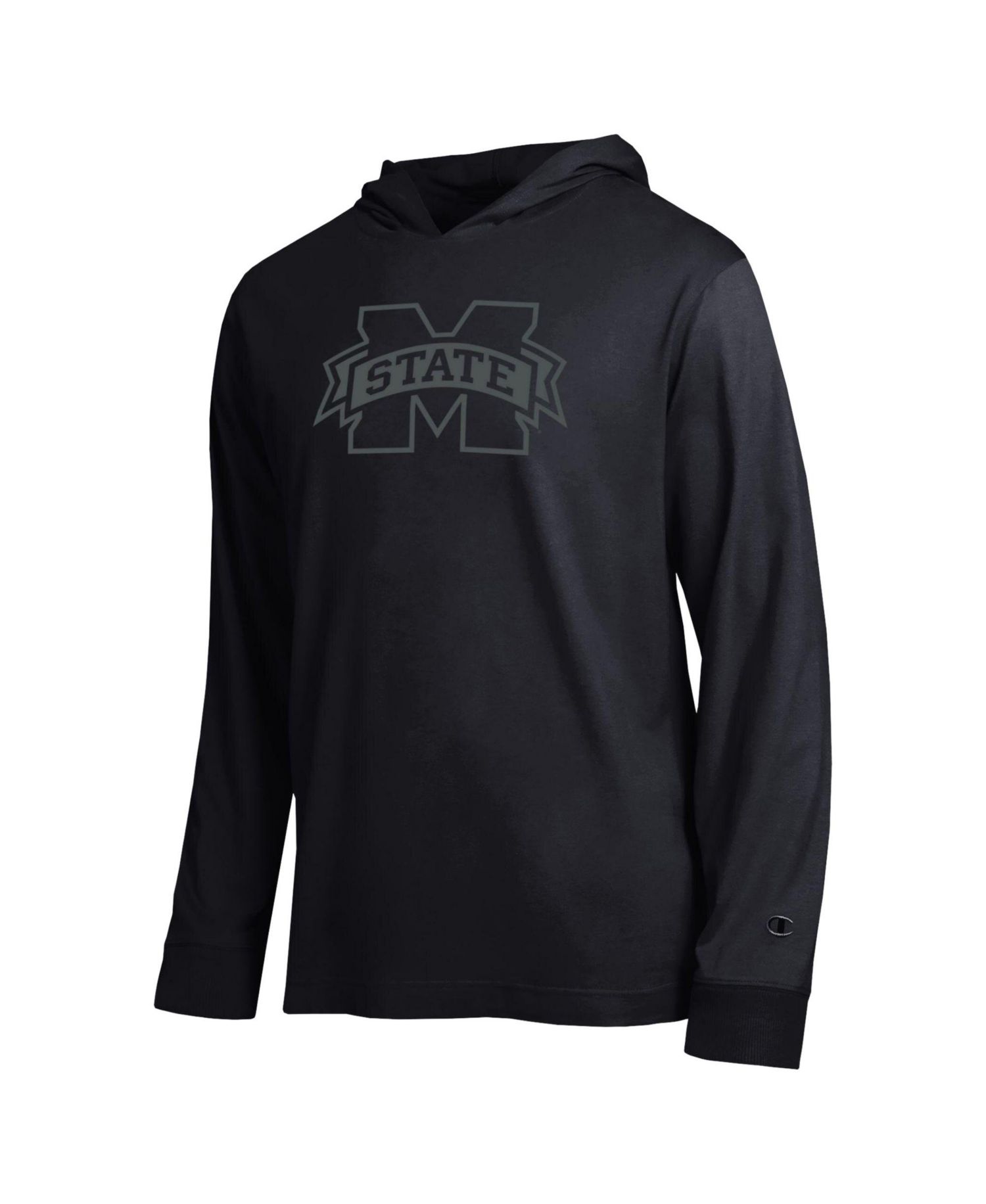 Men's Black Mississippi State Bulldogs Tonal All-Star Long Sleeve Hooded T-Shirt