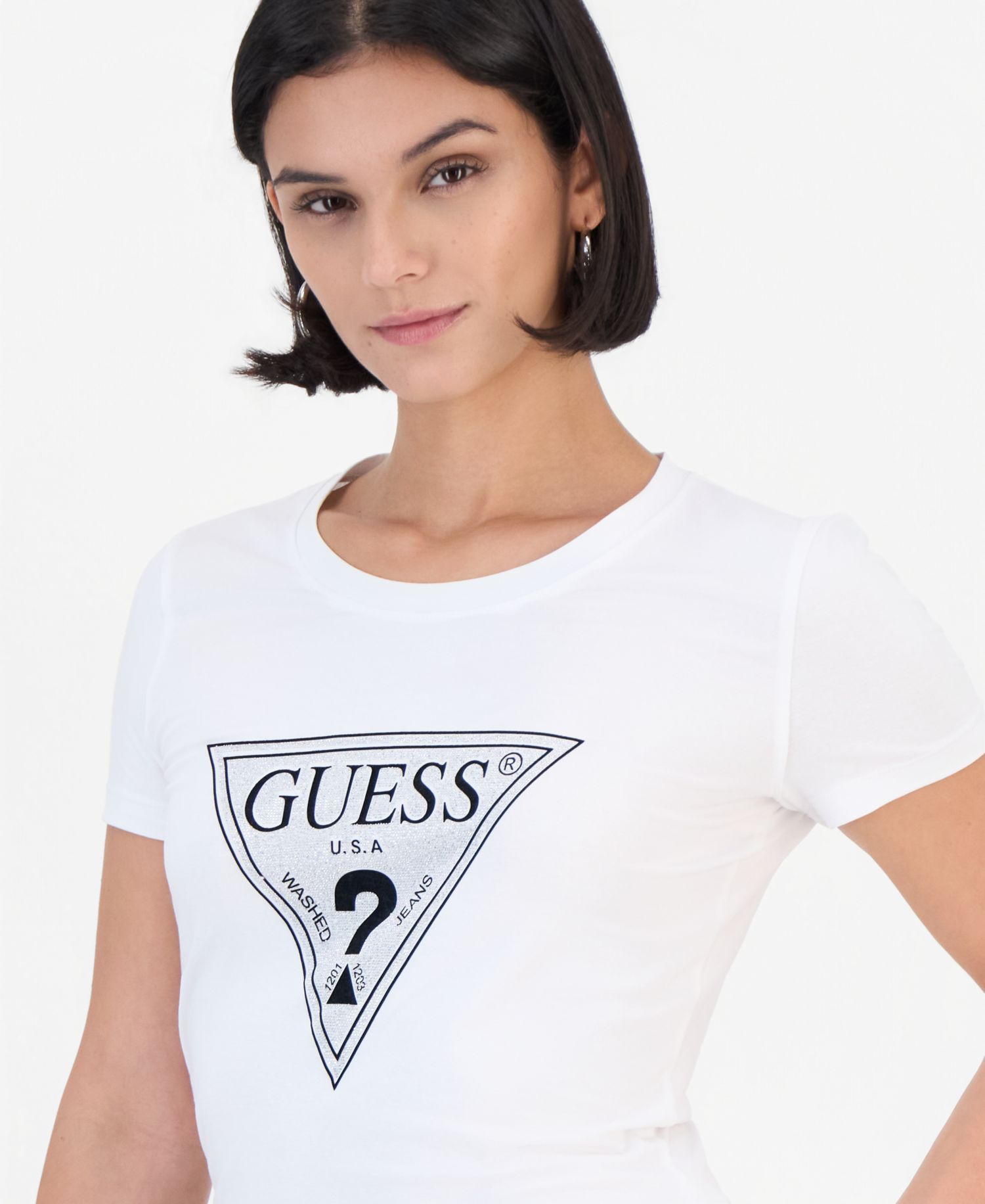 Women's Crystal Triangle Crewneck Graphic Print T-Shirt