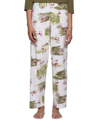 Women's Vineyard Flamingos Relaxed-Fit Flamingo-Print Cotton-Blend Pajama Pants