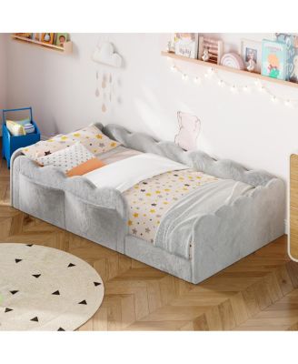  Twin Size Upholstered Floor Bed